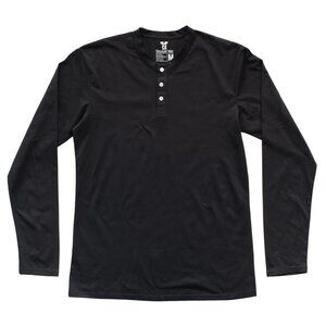 Redwood Tall Outfitters Long Sleeve Tall Henley T-Shirt - Black - XLXT